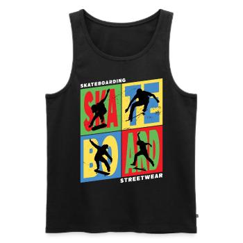 Skateboarding Skate Skater Skateboard Sk8 Vintage - Männer Premium Bio Tank Top - Schwarz - Vorne - Michal (187cm)