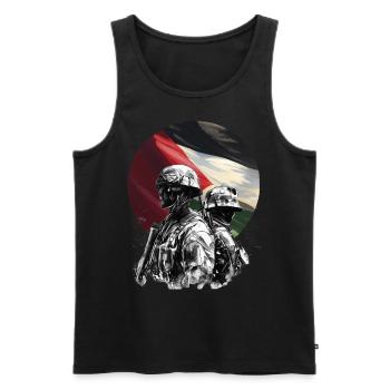 Palestine free Palestine Gaza Strip - Men's Premium Organic Tank Top - black - Front - AI Model Male 178 light (178cm)