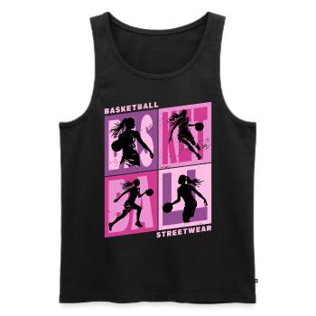 Basket-ball Femme Basketteur Joueur de basket-ball - Débardeur bio Premium Homme - noir - Devant - Michal (187cm)