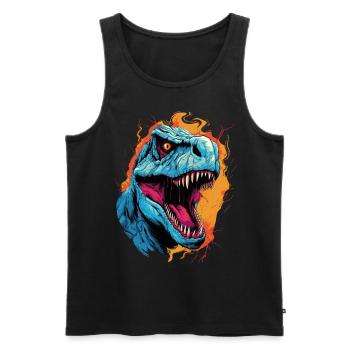 T-Rex Dinosaur Dino Tyrannosaurus Rex Vintage - Men's Premium Organic Tank Top - black - Front - AI Model Male 178 light (178cm)