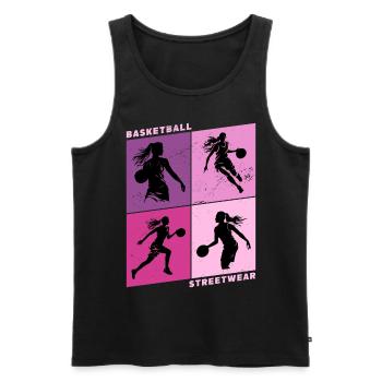 Basket-ball Femme Basketteur Joueur de basket-ball - Débardeur bio Premium Homme - noir - Devant - Michal (187cm)
