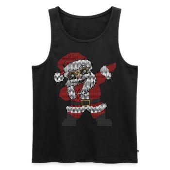 Santa Claus Dabbing Weihnachtsmann ugly christmas - Männer Premium Bio Tank Top - Schwarz - Vorne - Michal (187cm)