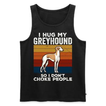 I Hug My Greyhound So I Don't Choke People - Débardeur bio Premium Homme - noir - Devant - Michal (187cm)