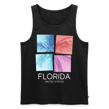 Florida USA Miami America Summer Palm Trees Beach - Men's Premium Organic Tank Top - black - Front - Michal (187cm)