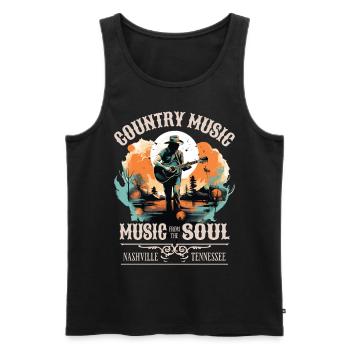 Musique country Guitare Guitariste Chanteur Vintage - Débardeur bio Premium Homme - noir - Devant - Michal (187cm)
