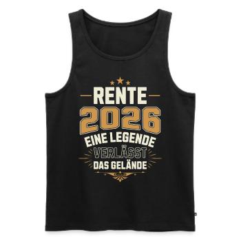 Pension 2026 Retraité Retraité Légende Retraite - Débardeur bio Premium Homme - noir - Devant - Michal (187cm)