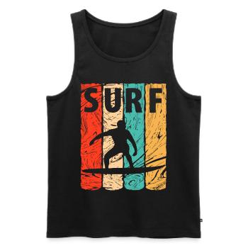 Surf, vague surf, surf, surf - Débardeur bio Premium Homme - noir - Devant - Michal (187cm)