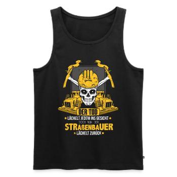 Straßenbau Straßenbauer Geschenk Asphaltfertiger - Männer Premium Bio Tank Top - Schwarz - Vorne - Michal (187cm)