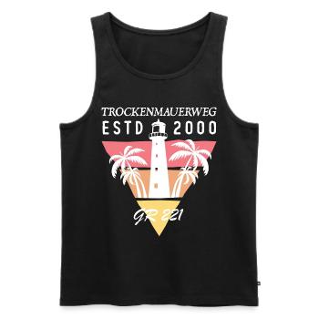 Mallorca Trockenmauerweg GR 221 wandern Geschenk - Männer Premium Bio Tank Top - Schwarz - Vorne - Michal (187cm)