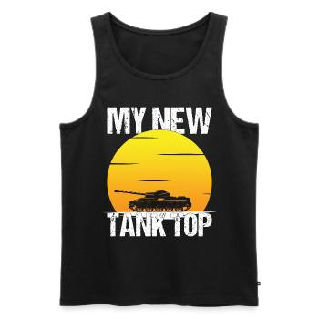 Tank Tank Top Slogan Cadeau - Débardeur bio Premium Homme - noir - Devant - AI Model Male 178 light (178cm)
