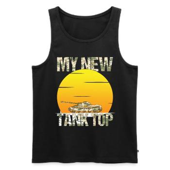 Panzer camouflage Spruch Tank Top Geschenk - Männer Premium Bio Tank Top - Schwarz - Vorne - Michal (187cm)