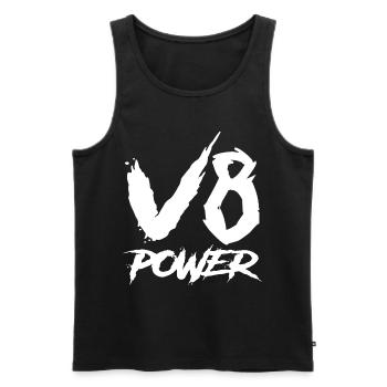 V8-Leistung - Männer Premium Bio Tank Top - Schwarz - Vorne - AI Model Male 178 light (178cm)