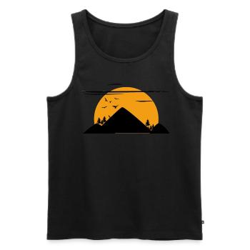 Soleil sur les sommets - Débardeur bio Premium Homme - noir - Devant - Michal (187cm)