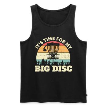 It's Time For My Big Disc retro funny Disc Golf - Men's Premium Organic Tank Top - black - Front - Michal (187cm)