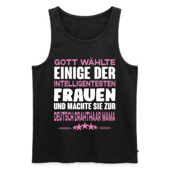 Deutsch Drahthaar - Deutsch Drahthaar Hund - Männer Premium Bio Tank Top - Schwarz - Vorne - AI Model Male 178 light (178cm)