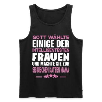 Sibirische Katze - Männer Premium Bio Tank Top - Schwarz - Vorne - AI Model Male 178 light (178cm)