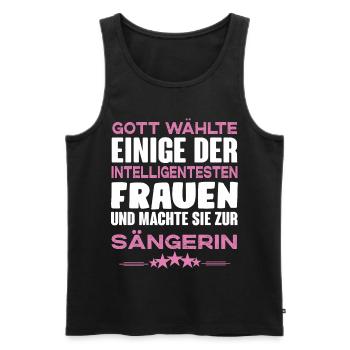 Sängerin - Männer Premium Bio Tank Top - Schwarz - Vorne - Michal (187cm)