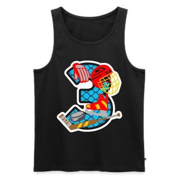 Eishockey 3. Geburtstagsparty Nummer 3 - 3 Jahre - Männer Premium Bio Tank Top - Schwarz - Vorne - Michal (187cm)