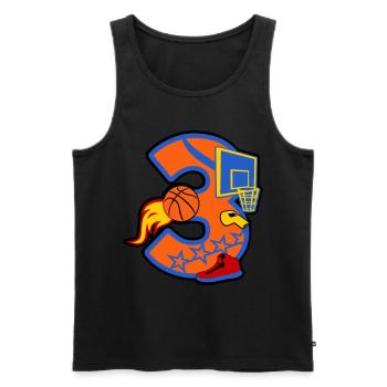 Basketball 3. Geburtstag Party Nummer 3 - 3 Jahre - Männer Premium Bio Tank Top - Schwarz - Vorne - Michal (187cm)
