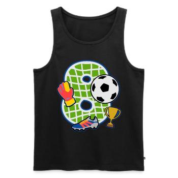 Fußball 8. Geburtstagsparty Nummer 8 - 8 Jahre - Männer Premium Bio Tank Top - Schwarz - Vorne - Michal (187cm)