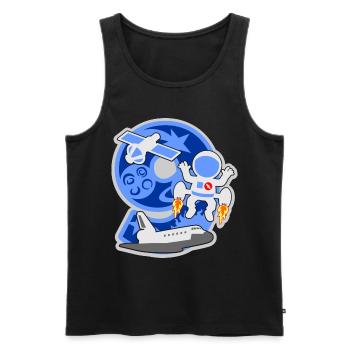 Astronaut 9. Geburtstagsparty Nummer 9 - 9 Jahre - Männer Premium Bio Tank Top - Schwarz - Vorne - AI Model Male 178 light (178cm)