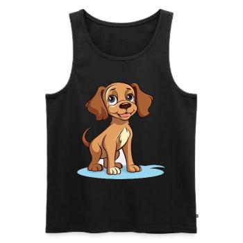Niedliches Hundedesign für Hundebesitzer - Männer Premium Bio Tank Top - Schwarz - Vorne - AI Model Male 178 light (178cm)