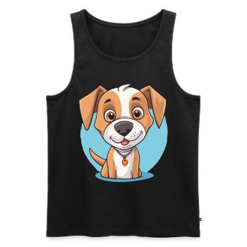 Conception de chien mignon pour les propriétaires de chiens - Débardeur bio Premium Homme - noir - Devant - Michal (187cm)