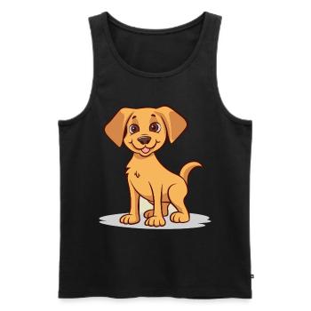 Cute dog design for dog owners - Men's Premium Organic Tank Top - black - Front - AI Model Male 178 light (178cm)