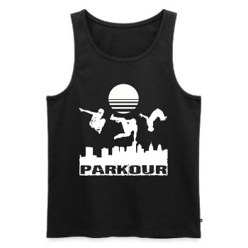 Parkour - Débardeur bio Premium Homme - noir - Devant - Michal (187cm)