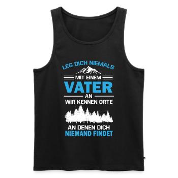 Vater, werdender Papa, Vater Geburt Geschenk - Männer Premium Bio Tank Top - Schwarz - Vorne - Michal (187cm)