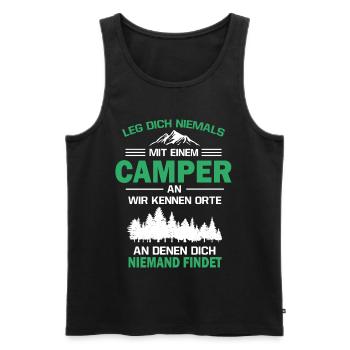 Camper Zelten Wohnwagen - Männer Premium Bio Tank Top - Schwarz - Vorne - Michal (187cm)