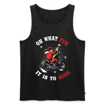 Santa Motorcycle Chopper - Men's Premium Organic Tank Top - black - Front - AI Model Male 178 light (178cm)