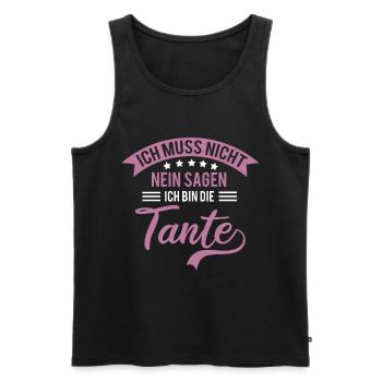 Tante muss nicht nein sagen - Männer Premium Bio Tank Top - Schwarz - Vorne - Michal (187cm)