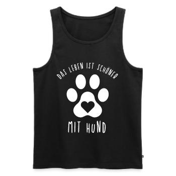 Hund - Männer Premium Bio Tank Top - Schwarz - Vorne - Michal (187cm)