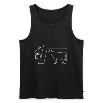 Racine de canard mathématique de vache - Débardeur bio Premium Homme - noir - Devant - Michal (187cm)