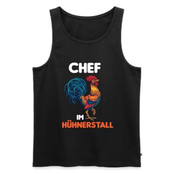 Chef im Hühnerstall lustiges Hahn Design - Männer Premium Bio Tank Top - Schwarz - Vorne - AI Model Male 178 light (178cm)