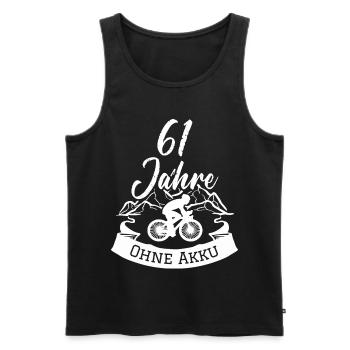 61 Jahre ohne Akku - Männer Premium Bio Tank Top - Schwarz - Vorne - Michal (187cm)