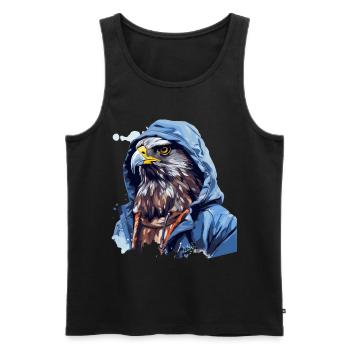 Street style hawk | Hawk lovers - Men's Premium Organic Tank Top - black - Front - AI Model Male 178 light (178cm)