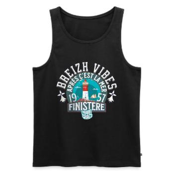 Breizh vibes Finistère - Débardeur bio Premium Homme - noir - Devant - AI Model Male 178 light (178cm)