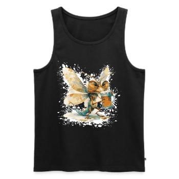 Dragonfly Beer Funny - Men's Premium Organic Tank Top - black - Front - Michal (187cm)
