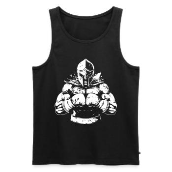Spartan Boxing Fighter MMA - Débardeur bio Premium Homme - noir - Devant - Michal (187cm)