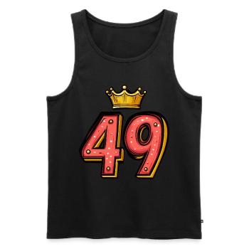 49 Zahl Krone - Männer Premium Bio Tank Top - Schwarz - Vorne - Michal (187cm)