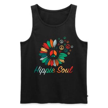 Peace World Peace Gift Idea T-shirt - Men's Premium Organic Tank Top - black - Front - AI Model Male 178 light (178cm)