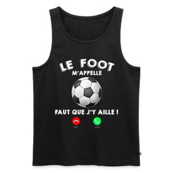 Le foot Cadeau Footballeur Homme Et Enfant - Débardeur bio Premium Homme - noir - Devant - AI Model Male 178 light (178cm)