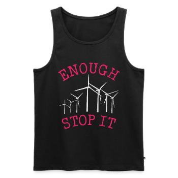 No to wind turbines, Enough, Stop it - Men's Premium Organic Tank Top - black - Front - AI Model Male 178 light (178cm)