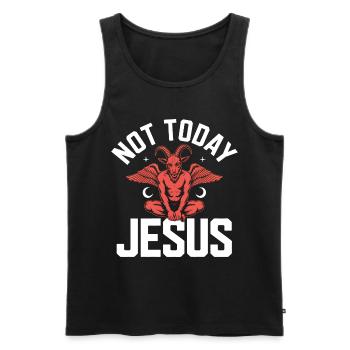 Not Jesus today! Satanist Atheist Goth Aesthetic - Men's Premium Organic Tank Top - black - Front - AI Model Male 178 light (178cm)