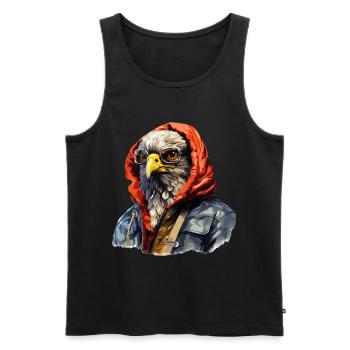 Street style hawk | Hawk lovers - Men's Premium Organic Tank Top - black - Front - AI Model Male 178 light (178cm)