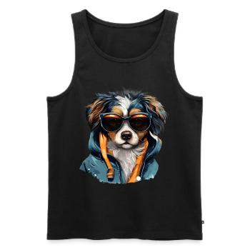 Urban Paws: Streetwise Dog Vibes | Dog lovers - Men's Premium Organic Tank Top - black - Front - AI Model Male 178 light (178cm)