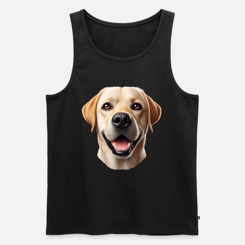 Grinsender Labrador - Männer Premium Bio Tank Top - Schwarz