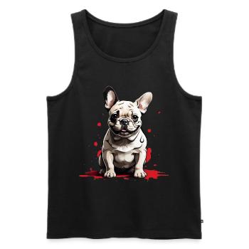 CHIEN BOULEDOGUE FRANÇAIS - Débardeur bio Premium Homme - noir - Devant - Michal (187cm)